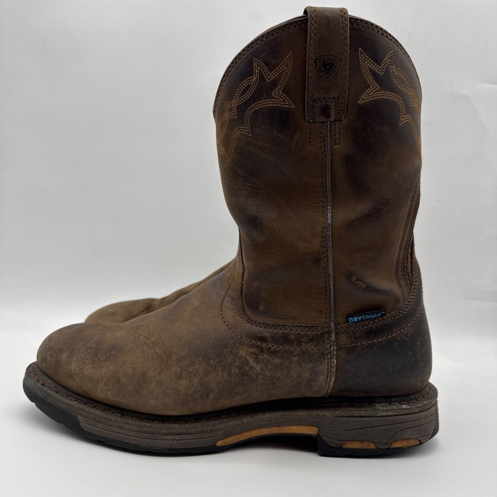 ARIAT WORKHOG LEATHER S TOE WATERPROOF WELLINGTON WORK BOOTS #10001198 10.5 D